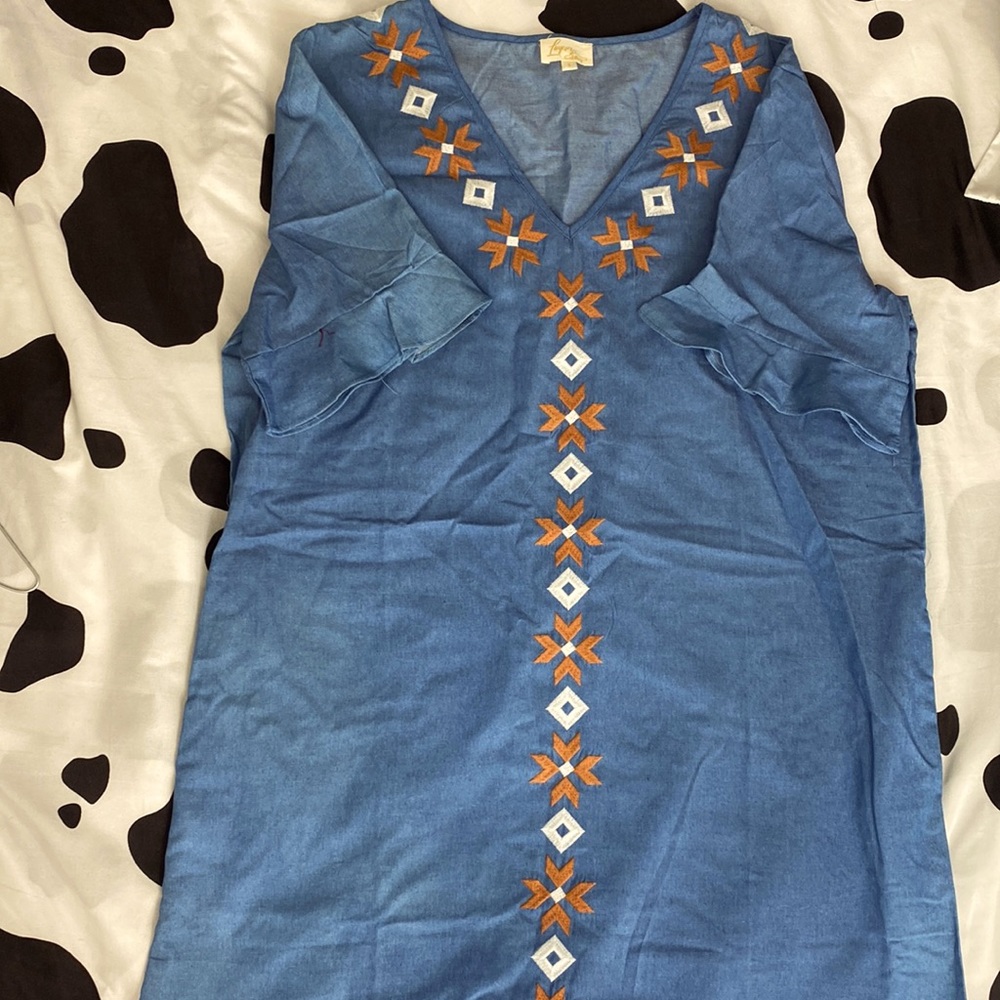 Laterz Clothing. Western Denim Color Dress